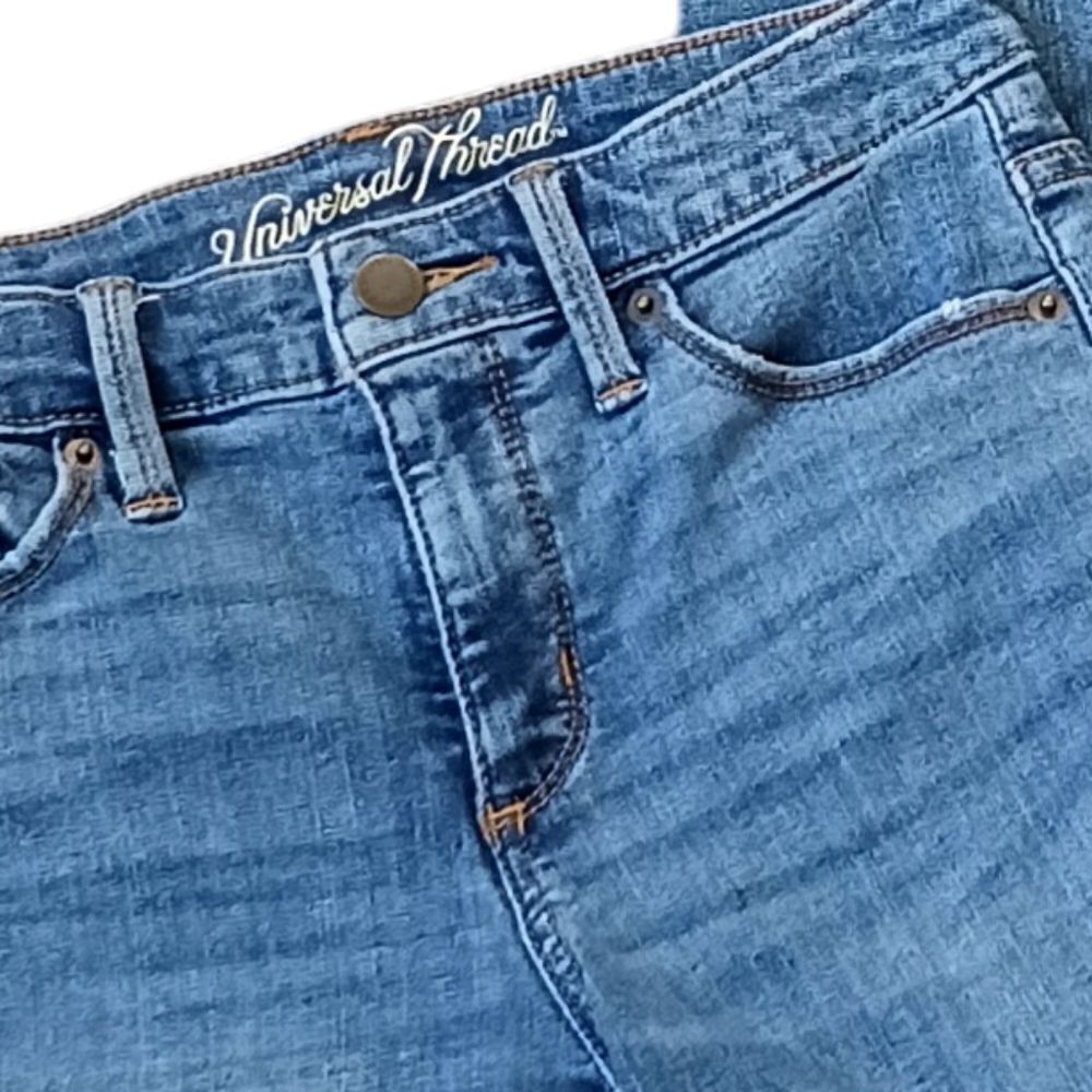 UNIVERSAL THREAD Skinny Jeans Mid Rise Distressed Ripped Knee Size 0 24R - Picture 9 of 10